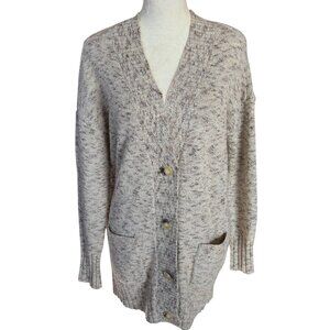 a.n.a women's sweater cardigan beige long sleeve button down v-neck size XS